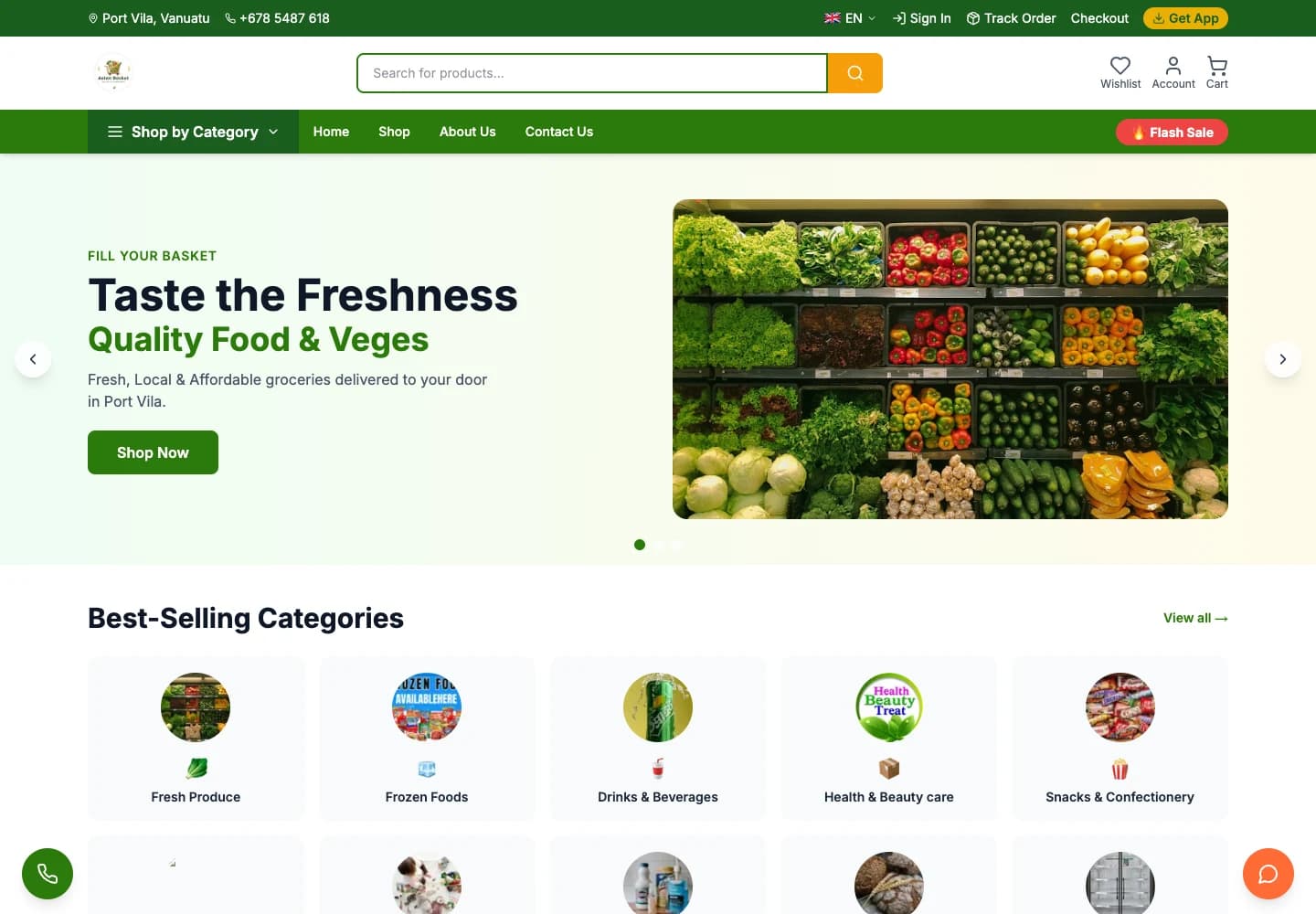 Aelan Basket website homepage on desktop